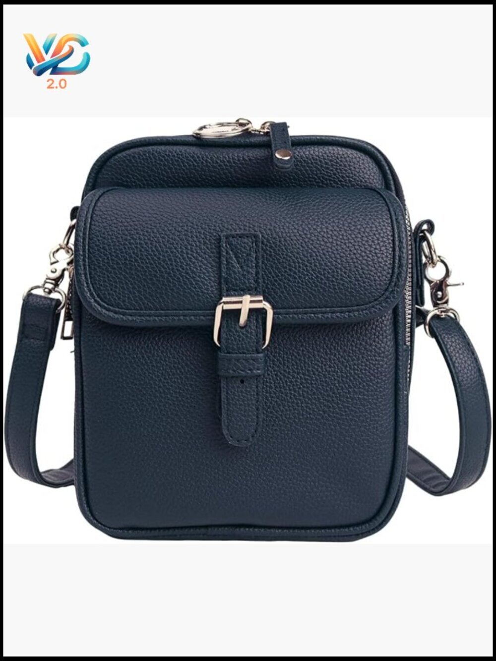 Faux Leather Crossbody Bag Large Capacity Anti Theft Messenger Purse